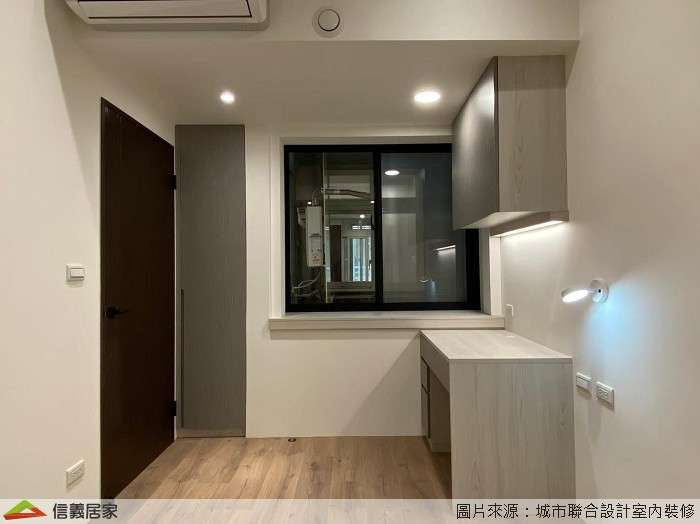 白色臥室室內裝潢設計，包括書桌、書櫃裝潢圖片