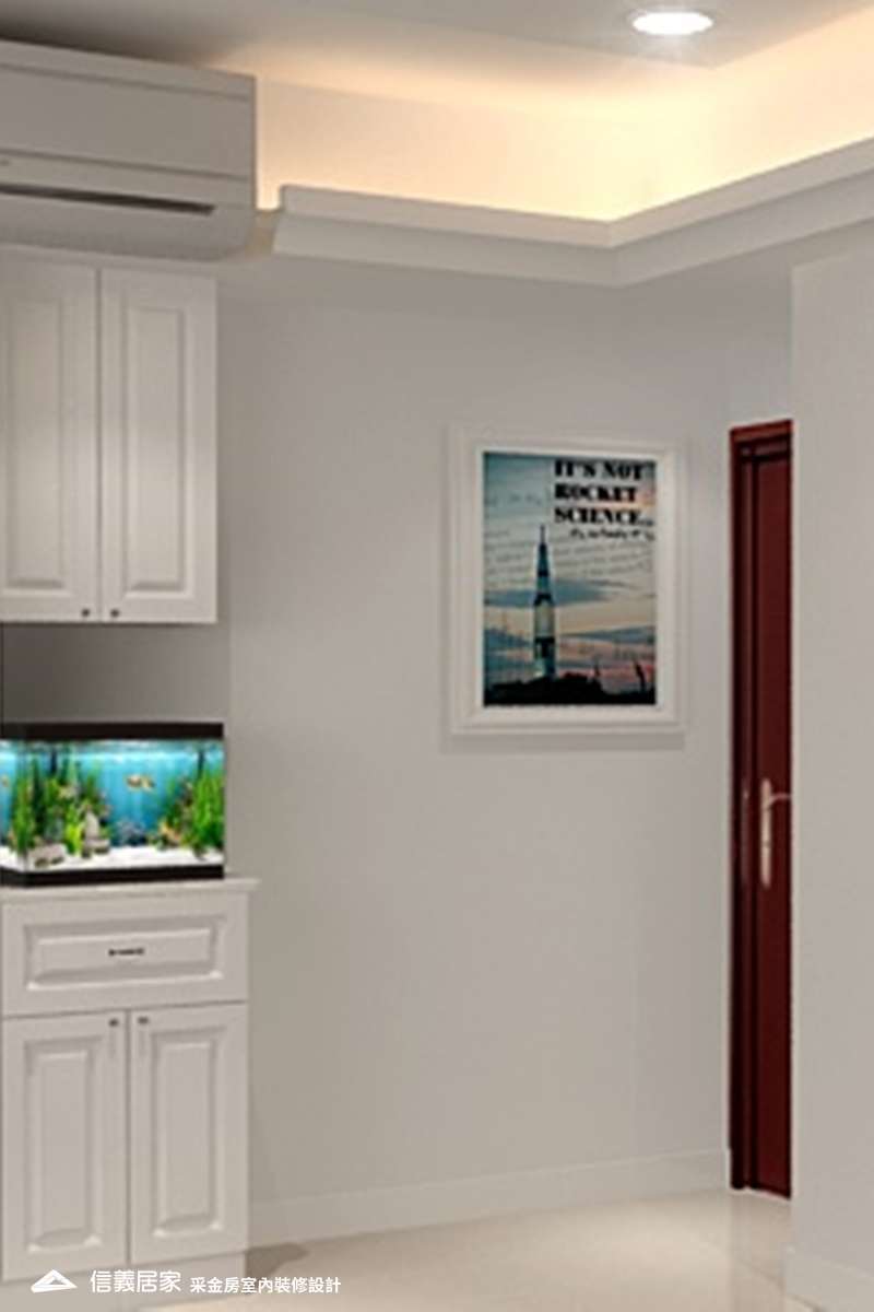 白色玄關室內裝潢設計，包括收納櫃裝潢圖片