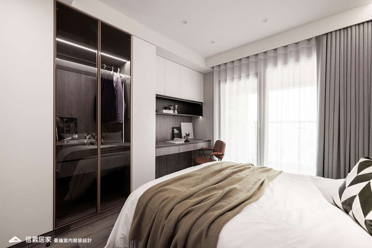 小兒子房-2-大理石 大板磚 烤漆 藝術漆 鍍鈦飾條 明鏡