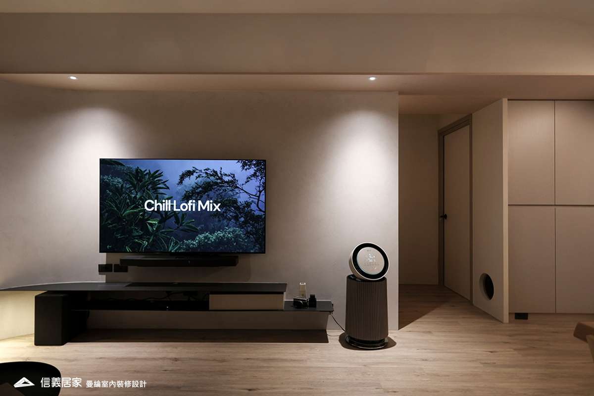 客廳-1貓洞 藝術漆 烤漆玻璃 壁燈 進口五金把手 花磚