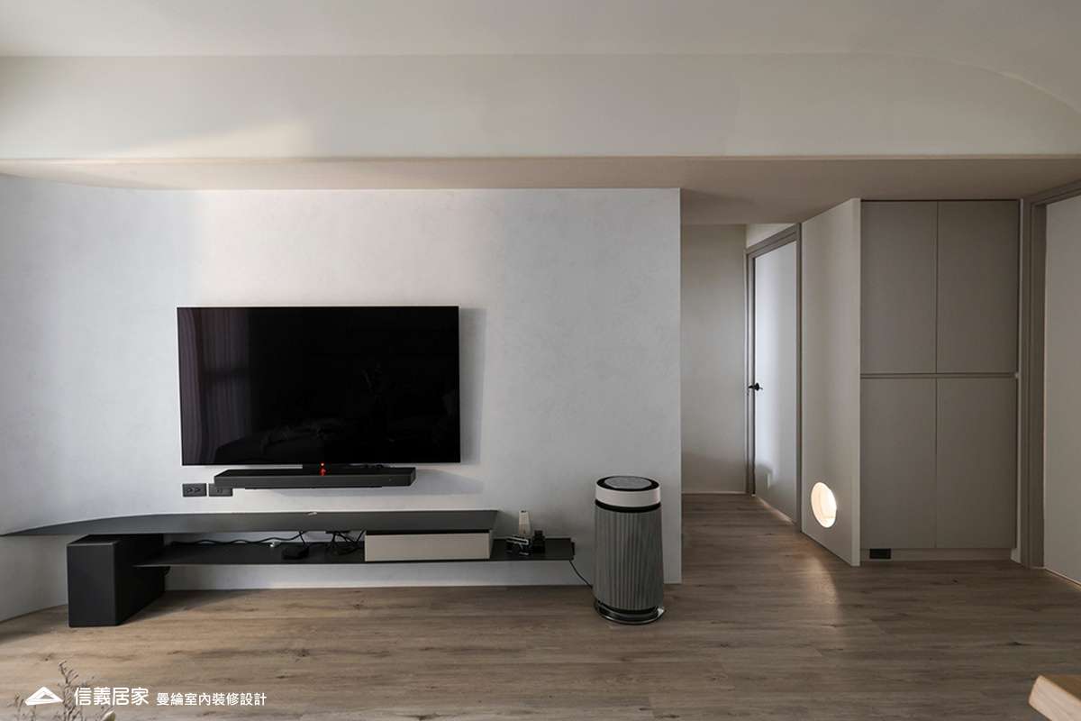 客廳-3貓洞 藝術漆 烤漆玻璃 壁燈 進口五金把手 花磚