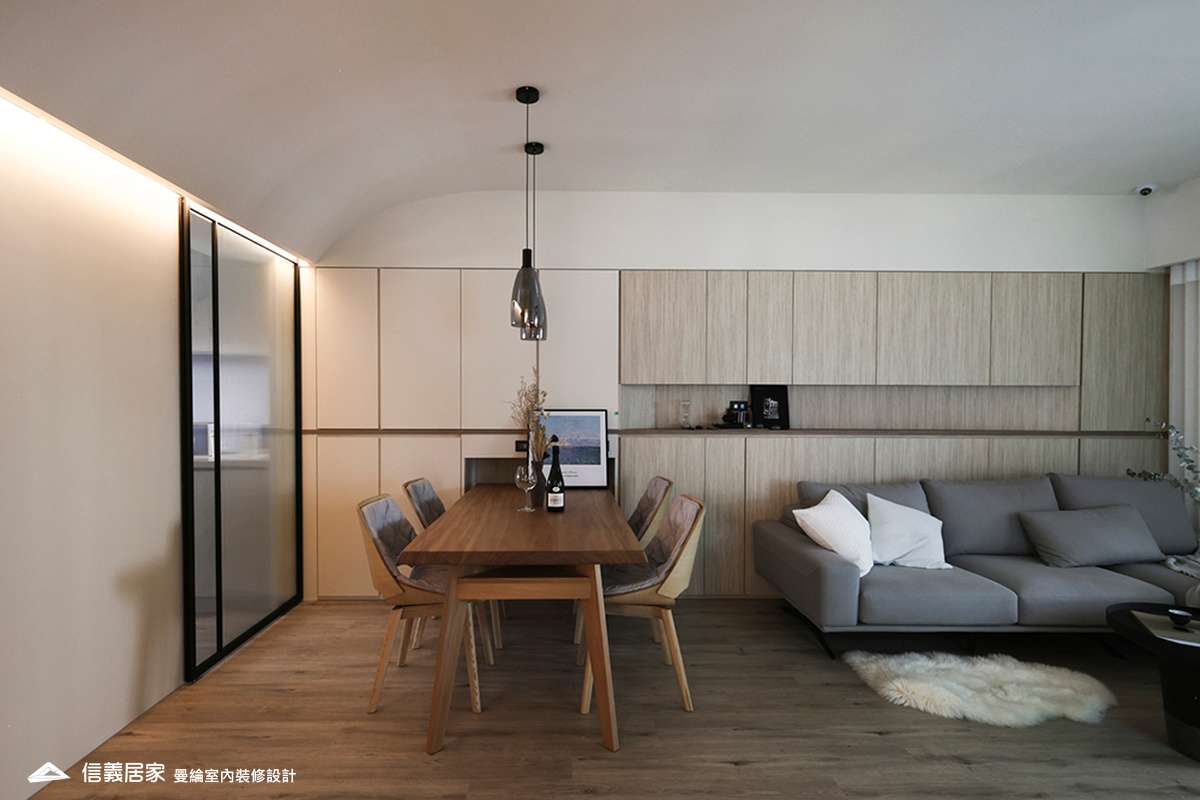 客廳-4貓洞 藝術漆 烤漆玻璃 壁燈 進口五金把手 花磚