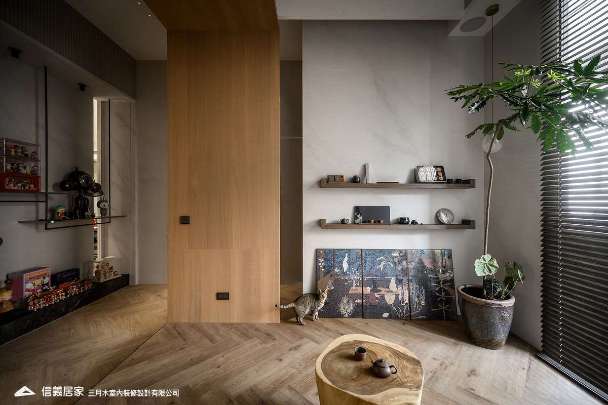 商空設計_會議茶室 展示櫃 木皮