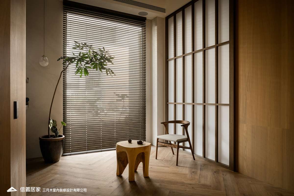 商空設計_茶室 軟膜燈 電動窗簾