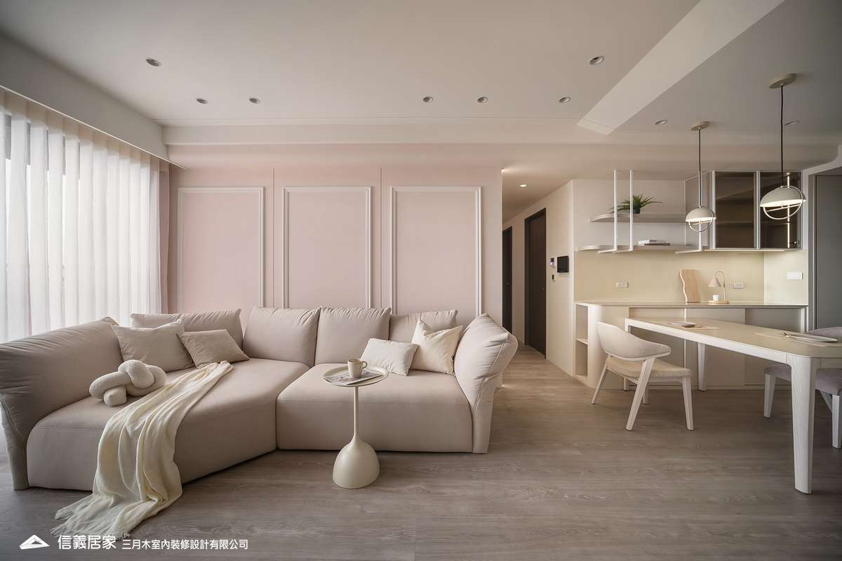 夢幻美式_客廳2 美式線板 粉色系