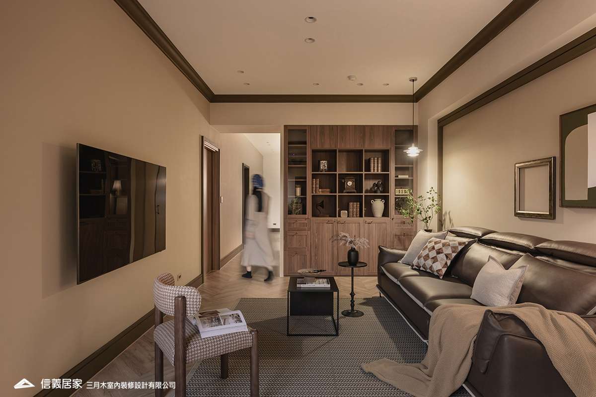 異國殖民風宅_客廳5 客製化書櫃 展示櫃