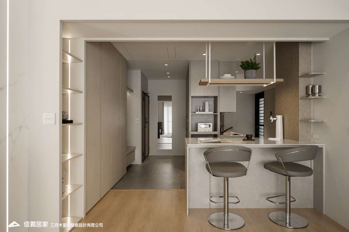退休宅_ 玄關_廚房中島_
