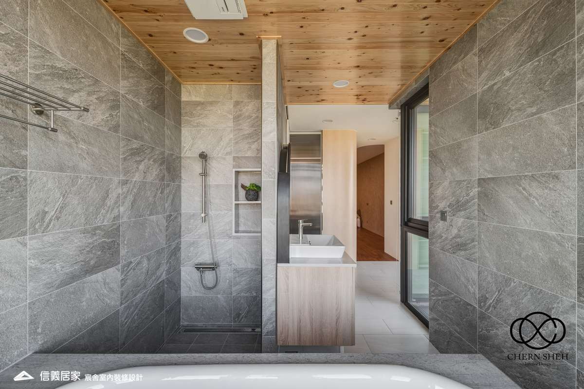 20.衛浴_系統櫃_壓花玻璃_大板磚_藝術漆_現代輕奢風