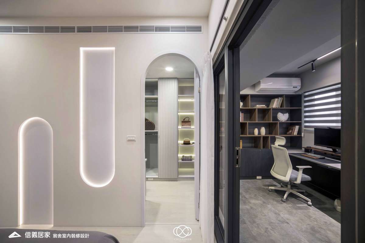 13.更衣室_系統櫃_六角地磚_洞洞板_藝術漆_現代風