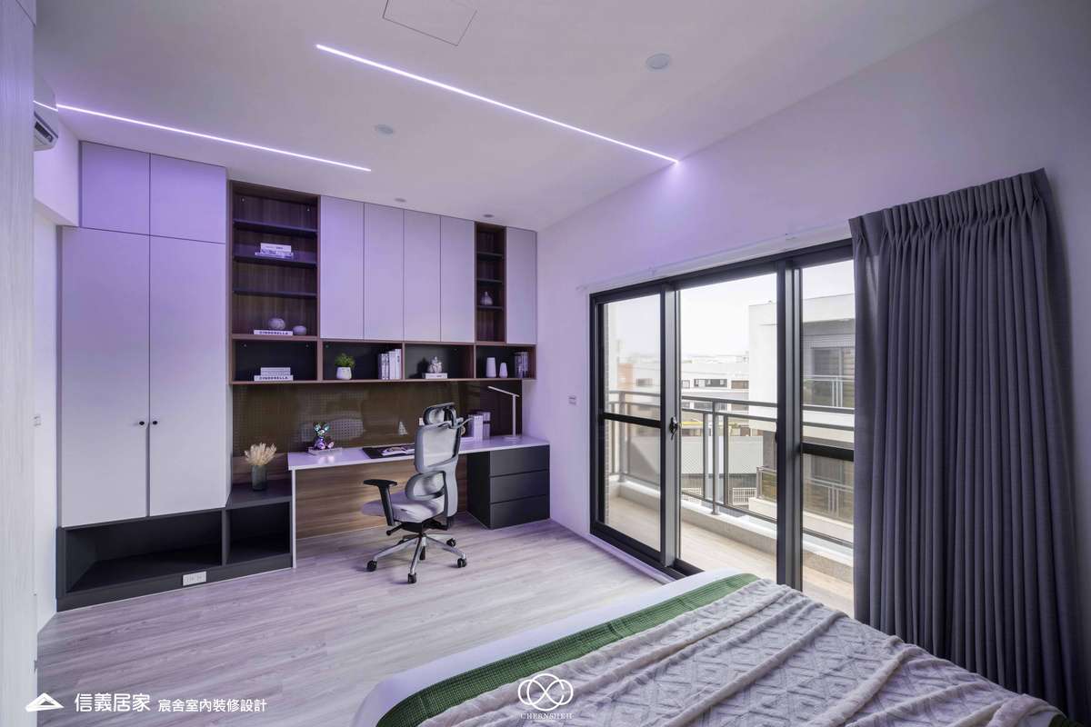 21.臥室_系統櫃_六角地磚_洞洞板_藝術漆_現代風