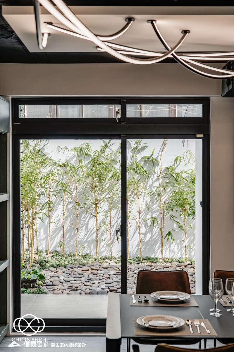 20.客廳_廚房_中島_特殊塗料_系統櫃_電器櫃_鐵件_綠色_黑白_翻新