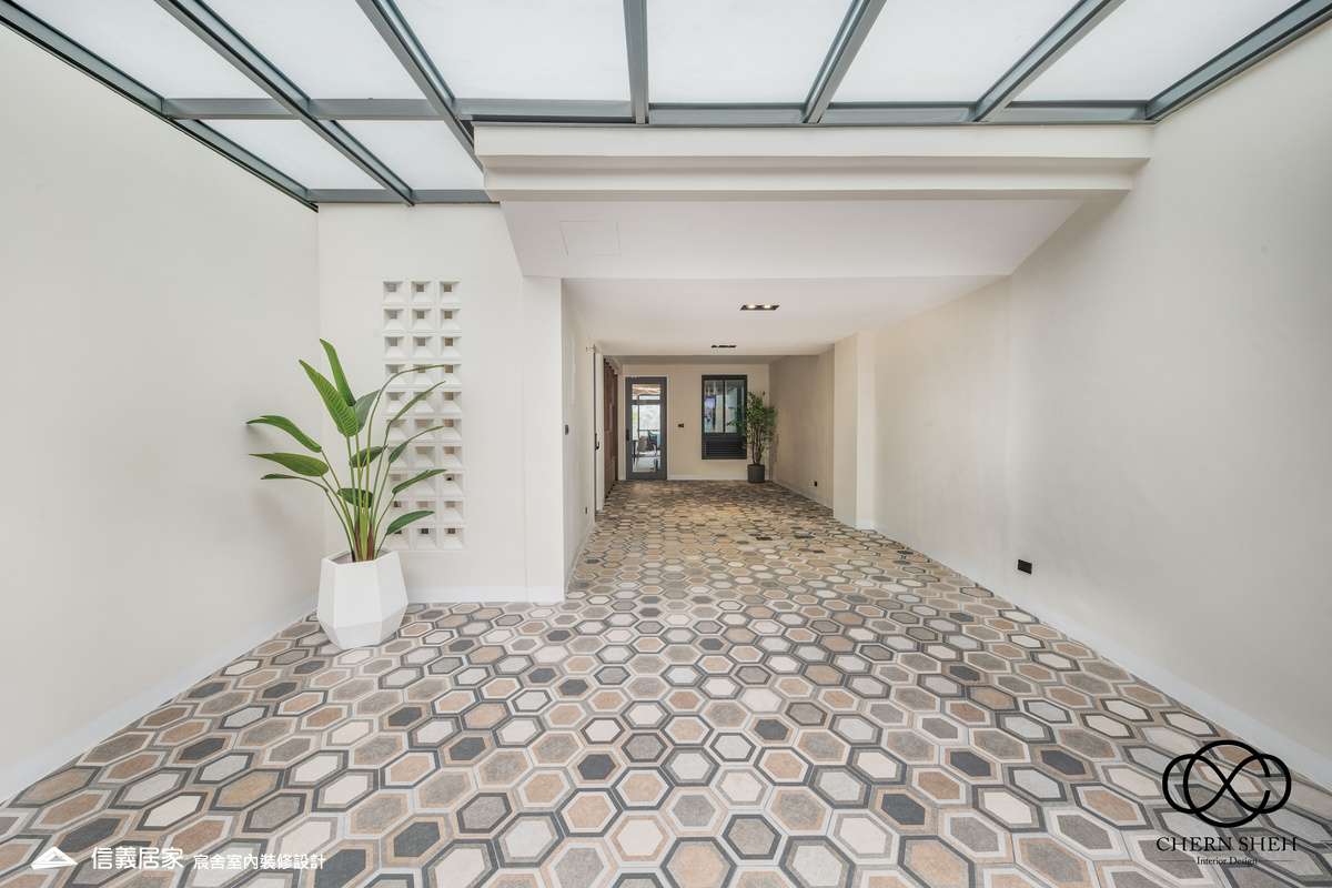 27.玄關_系統櫃_花磚_格磚_翻新