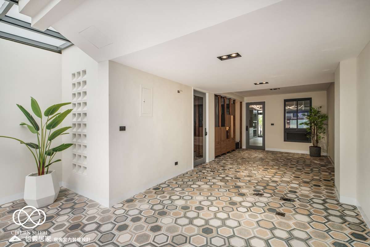 28.玄關_系統櫃_花磚_格磚_翻新