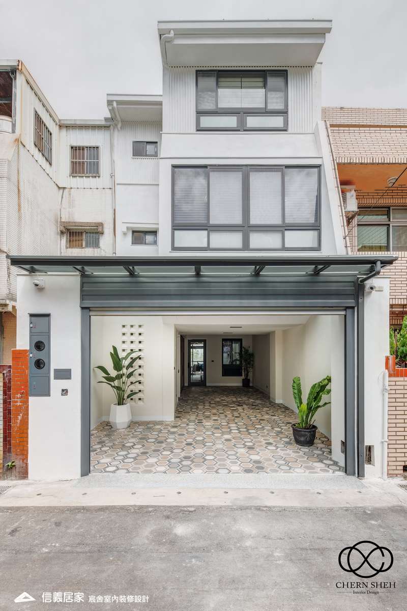 29.玄關_系統櫃_花磚_格磚_翻新