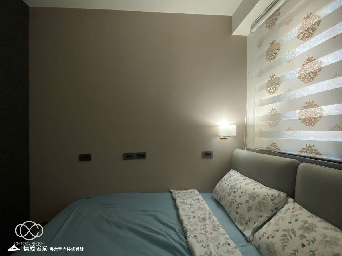 18.臥室_鄉村風_系統櫃_文化磚_特殊塗料_白色_灰色_翻新