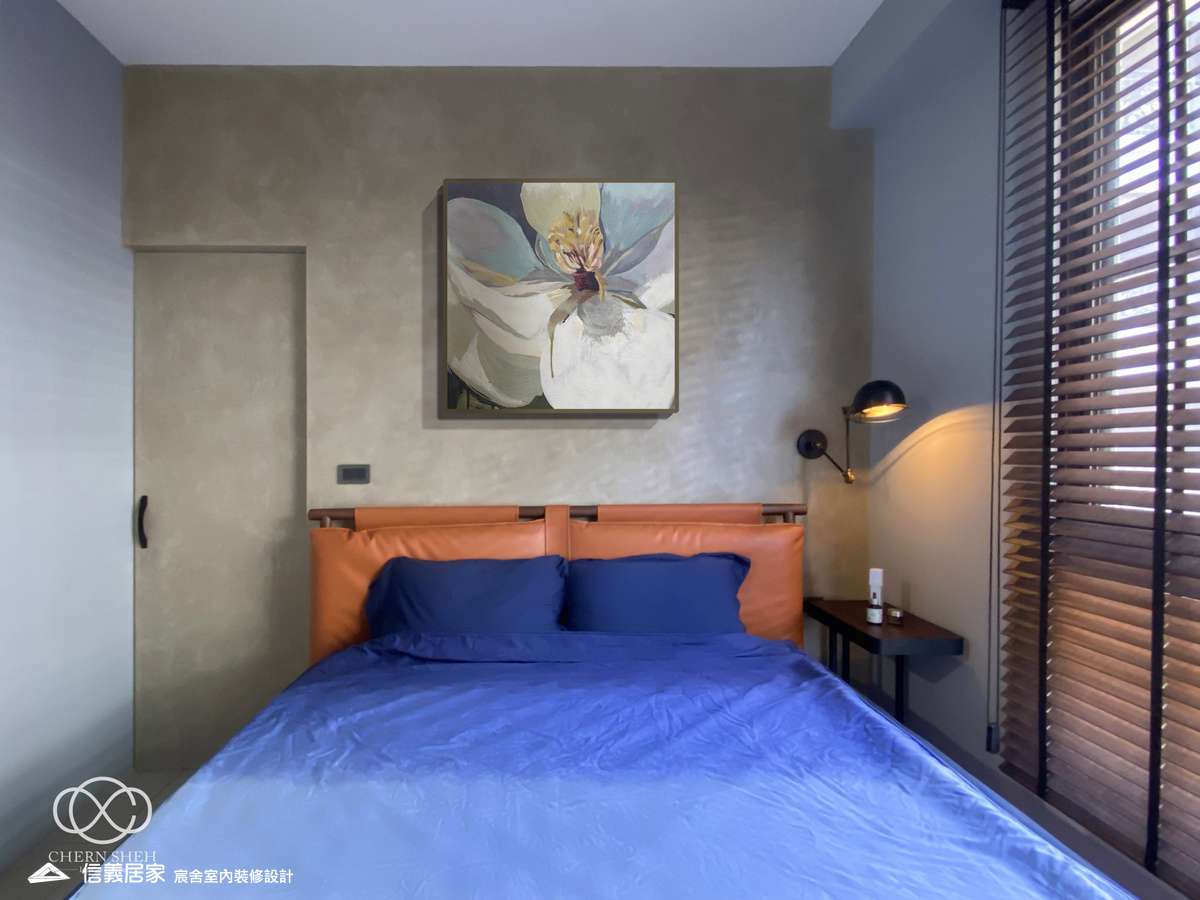 19.臥室_鄉村風_系統櫃_百葉窗_特殊塗料_白色_灰色_翻新