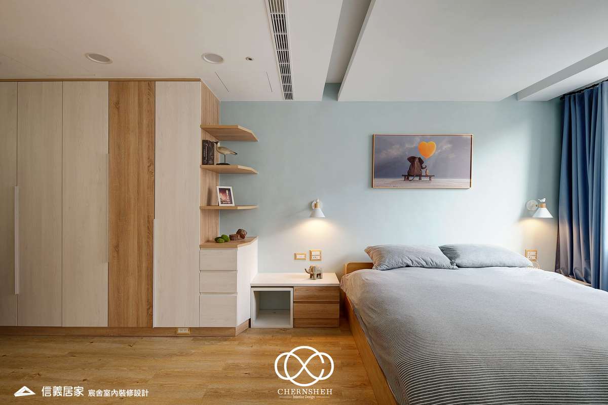 17.臥室_系統櫃_鐵件_白色_原木色_翻新