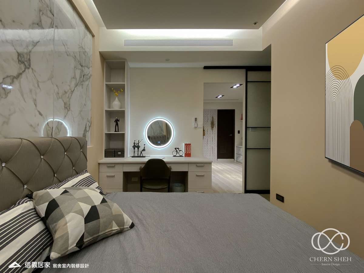 35.臥室_大理石_系統櫃_灰色_黑色_特殊漆_輕奢風