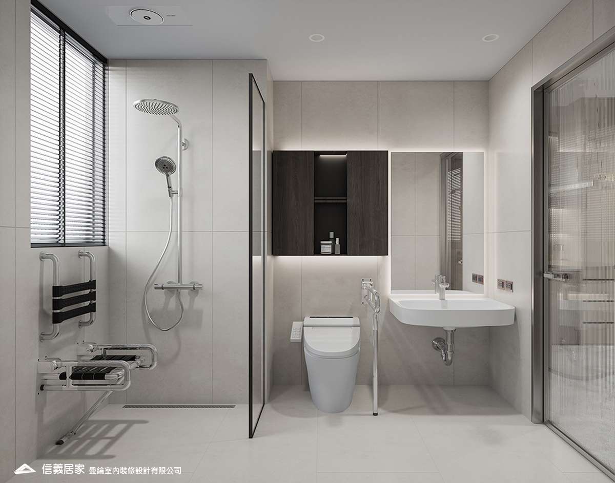 主浴-1-退休宅 輕奢風 大板磚 訂製宅 無障礙空間