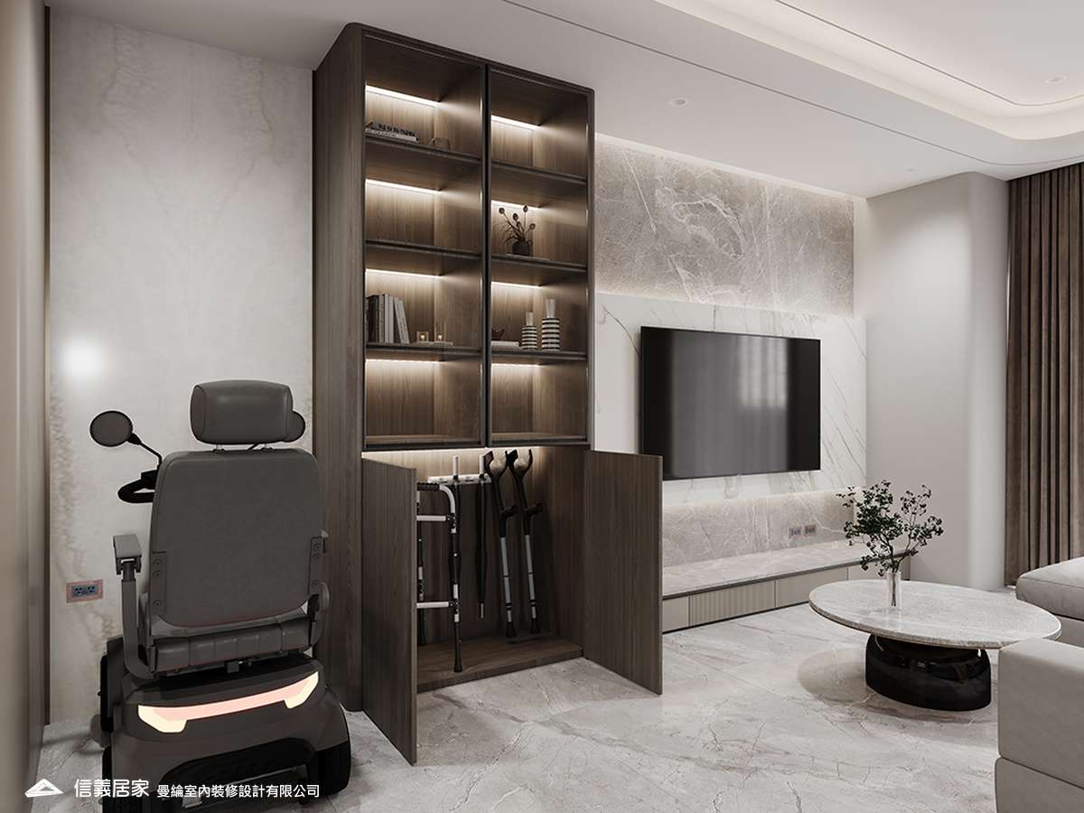 客廳-2-退休宅 輕奢風 大板磚 訂製宅 無障礙空間