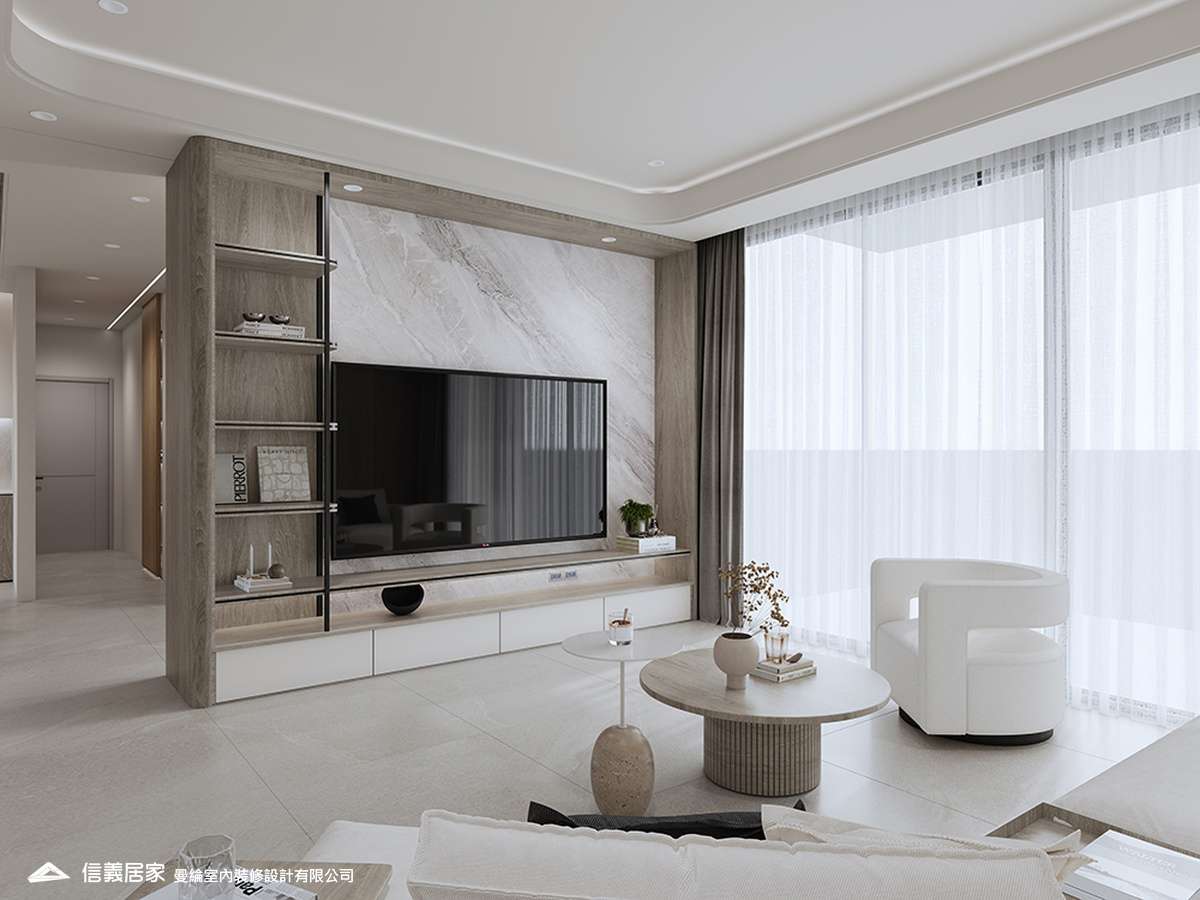 客廳-1-退休宅 輕奢風 大板磚 訂製宅 無障礙空間