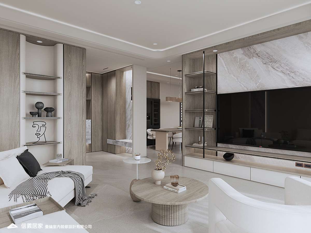 客廳-2-退休宅 輕奢風 大板磚 訂製宅 無障礙空間