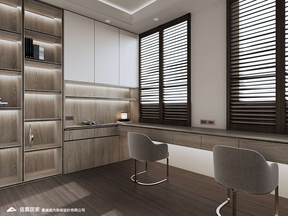 書房-1-退休宅 輕奢風 大板磚 訂製宅 無障礙空間