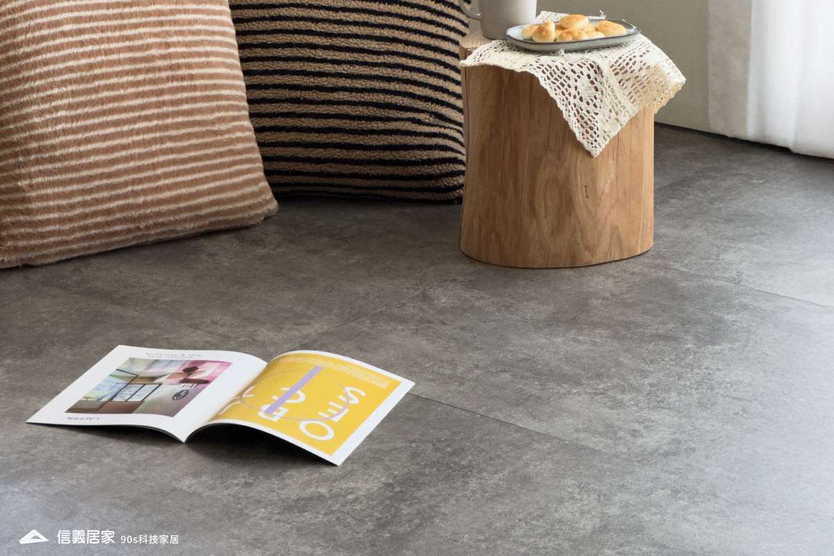 PVC塑膠地板、灰暮礦岩-深影