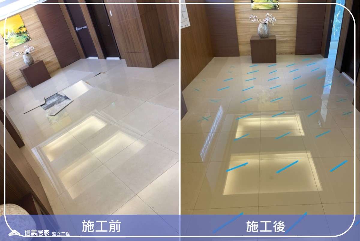 彰化東勢林場-60x60CM地磚爆裂隆起灌膠修繕