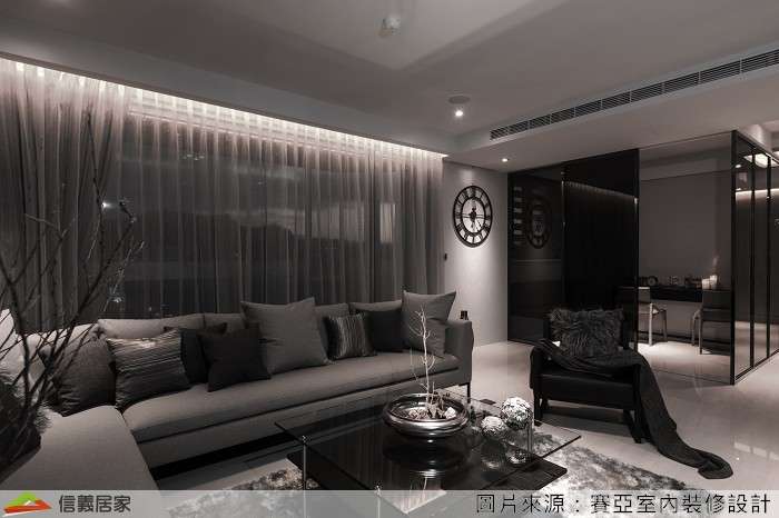 灰色客廳室內裝潢設計，包括沙發裝潢圖片