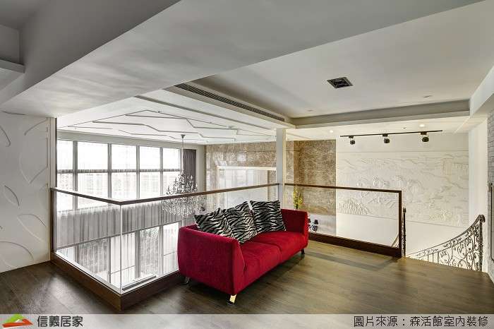 米色樓中樓室內裝潢設計，包括裝潢圖片