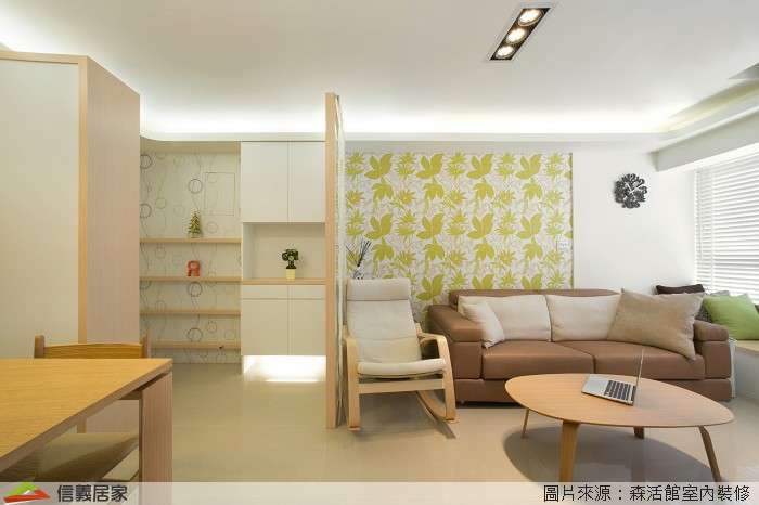 米色客廳,米色餐廳室內裝潢設計，包括沙發、茶几、餐桌、餐椅裝潢圖片
