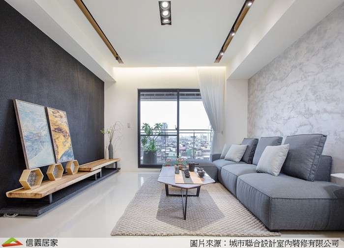 米色客廳室內裝潢設計，包括沙發裝潢圖片