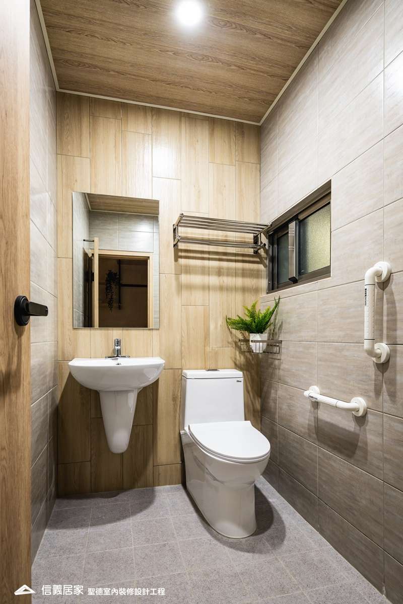 灰色浴室室內裝潢設計，包括洗手台、馬桶裝潢圖片