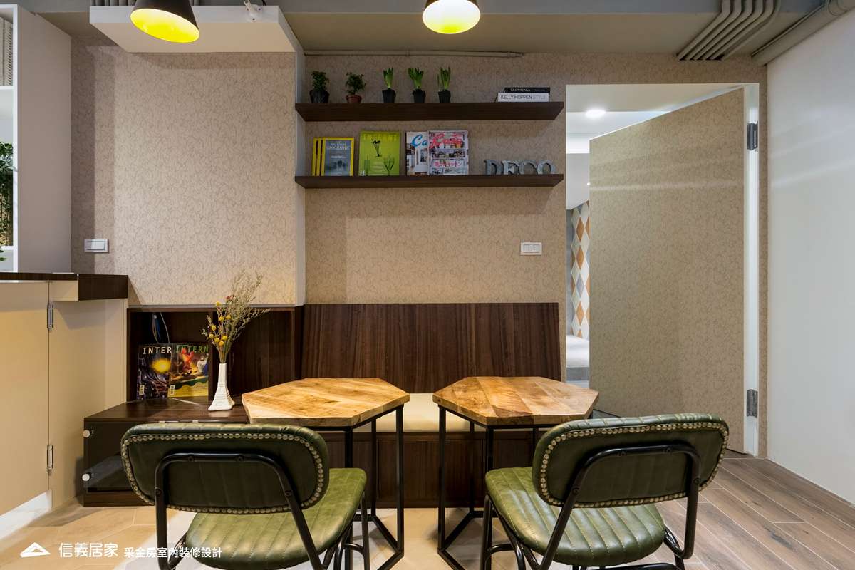 米色餐廳室內裝潢設計，包括餐桌、餐椅裝潢圖片